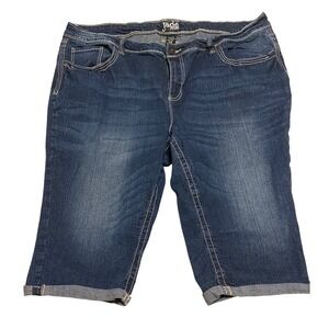 Jade‎ Jeans Denim Bermuda Capri Shorts Plus Size 22 White Stitching